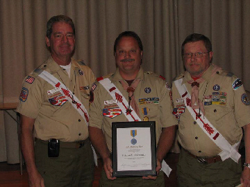 (l to r) Scout Executive Rick Williamson, Bill Federonko and Eric Behrmann